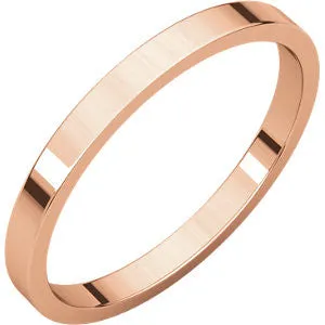 14K Rose 2mm Flat Band