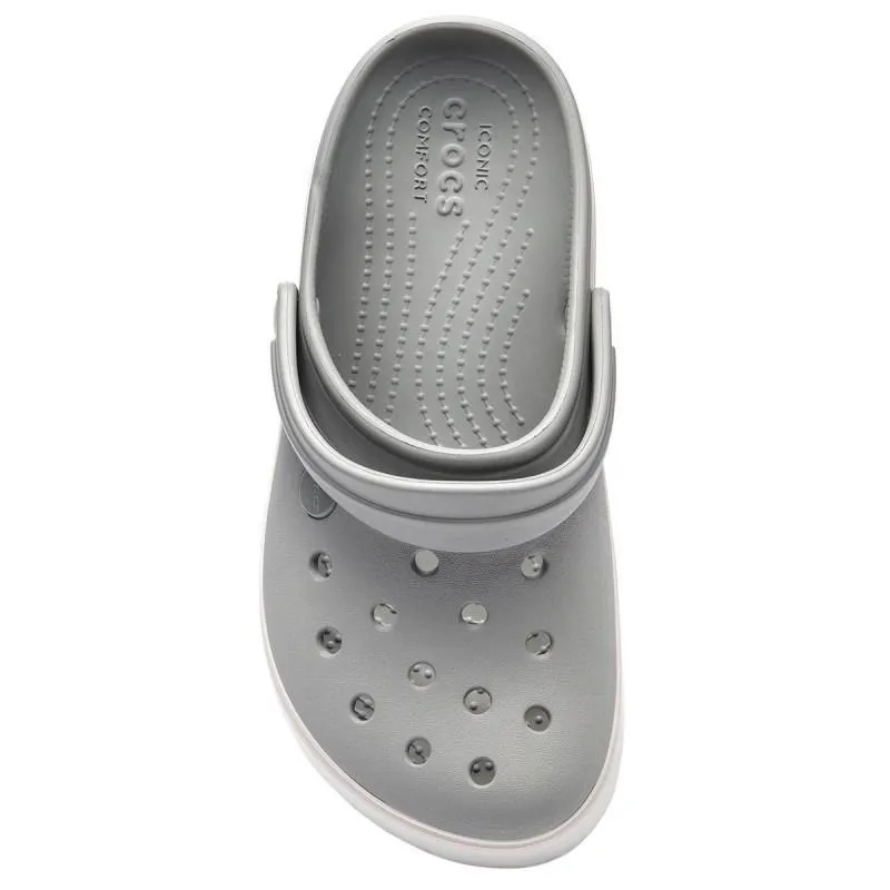 Authentic Crocs Crocband Platform Clog - Light Gray/ Rose