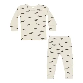 Bamboo Pajama Set - Bats - Natural - FINAL SALE