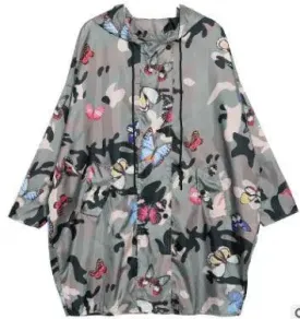 Camouflage butterfly printing new hooded sunscreen shirt