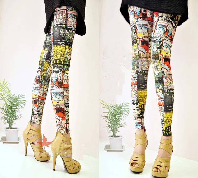 Cartoon Cat Print Leggings