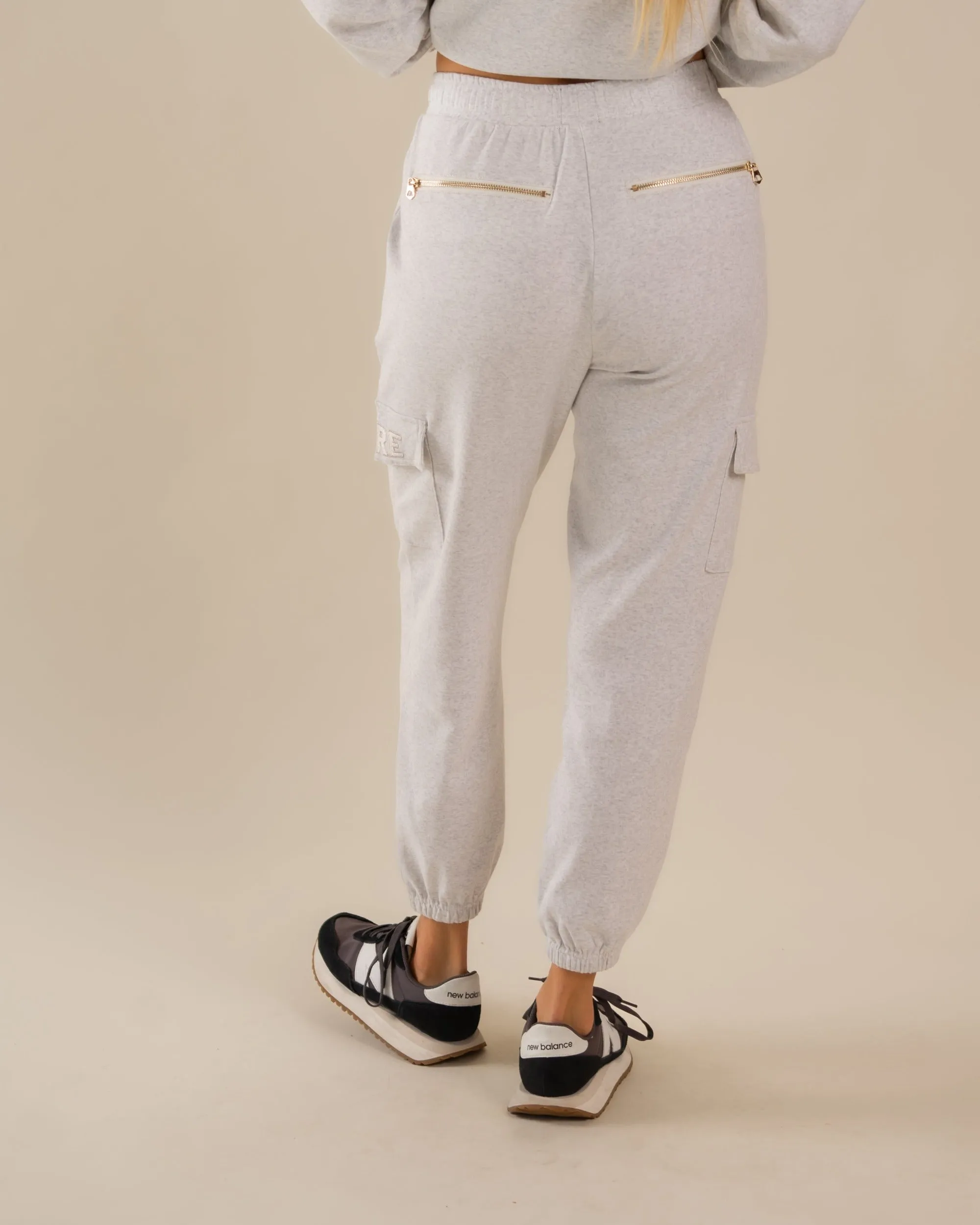 Chloe Interlock Cargo Pants Ice Grey