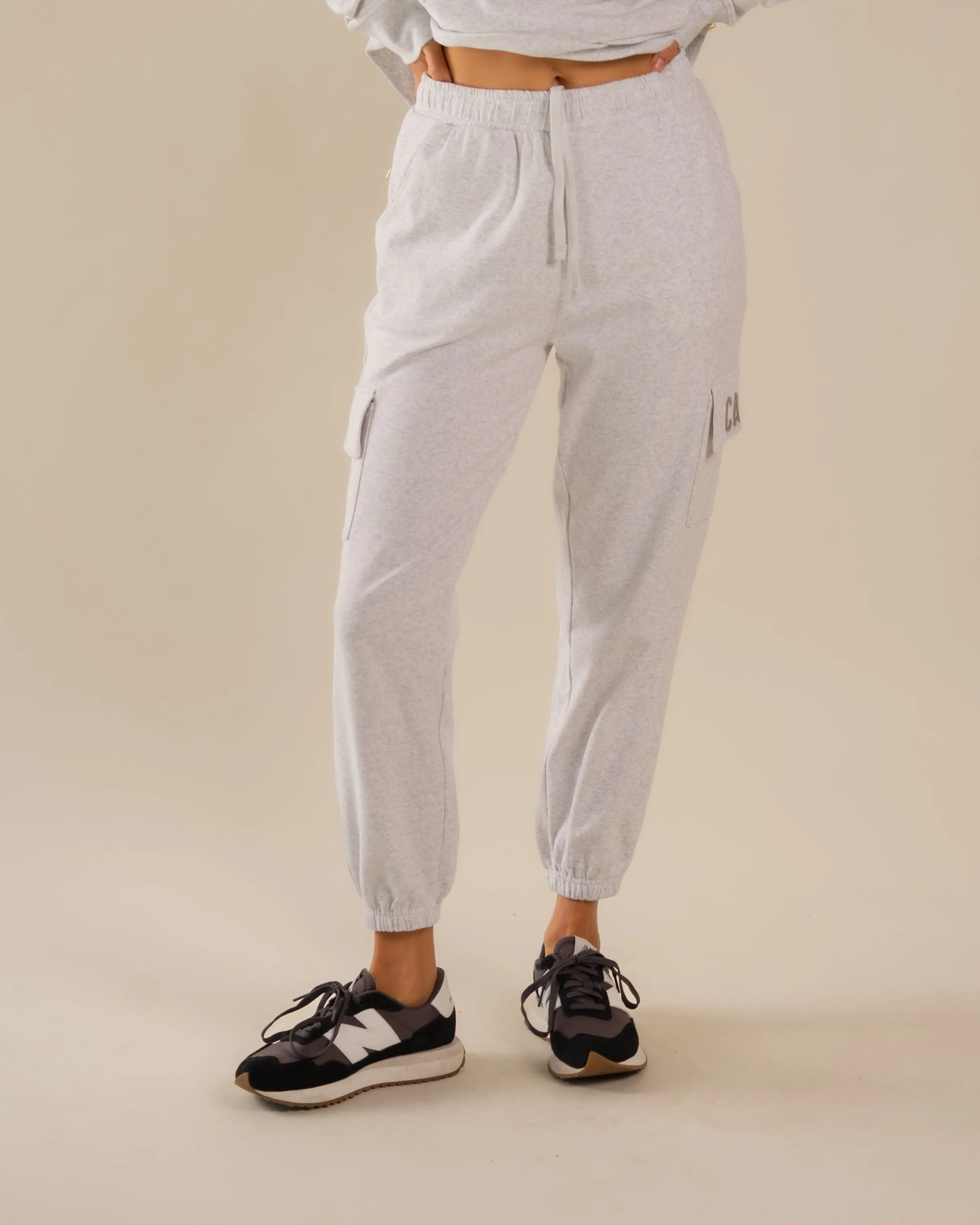 Chloe Interlock Cargo Pants Ice Grey