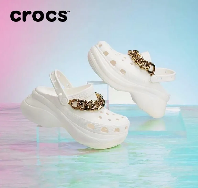 Crocs Classic Bae Clog with Chain for Women - White