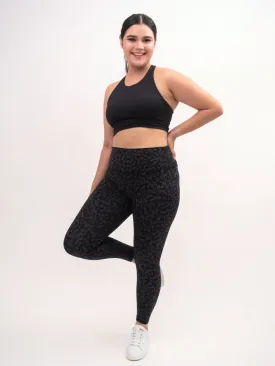 Easy Stretch 7/8 Leggings in Black Leopard