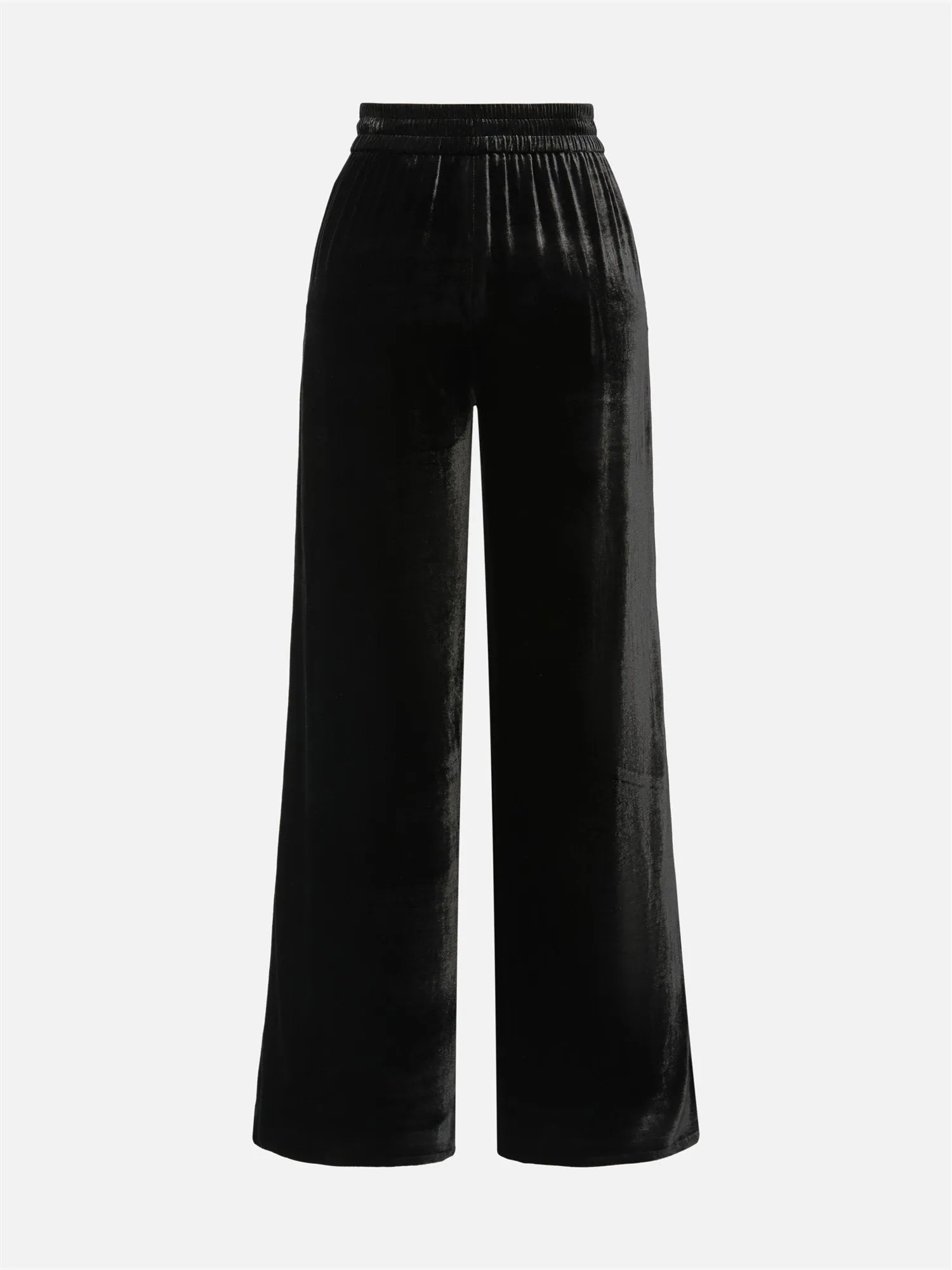 EP YAYING Stretch Velvet Wide-Leg Pants