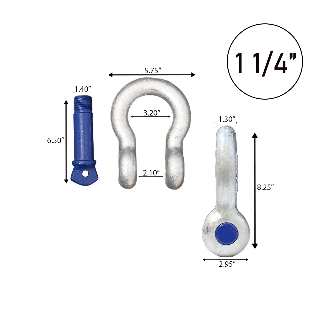 Galvanized Finish Multi-Size Forged Screw-In Anchor Shackle Set: Heavy-Duty and Versatile Anchoring Solution