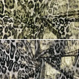 Gold Foil Leopard Skin Elastane Fabric