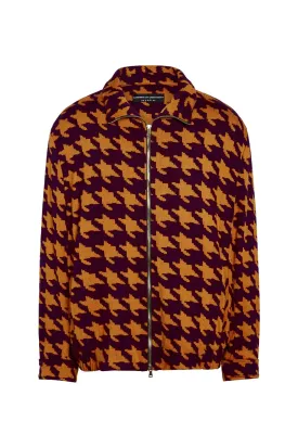 Hendrix Knit Jacquard Funnel Neck Jacket