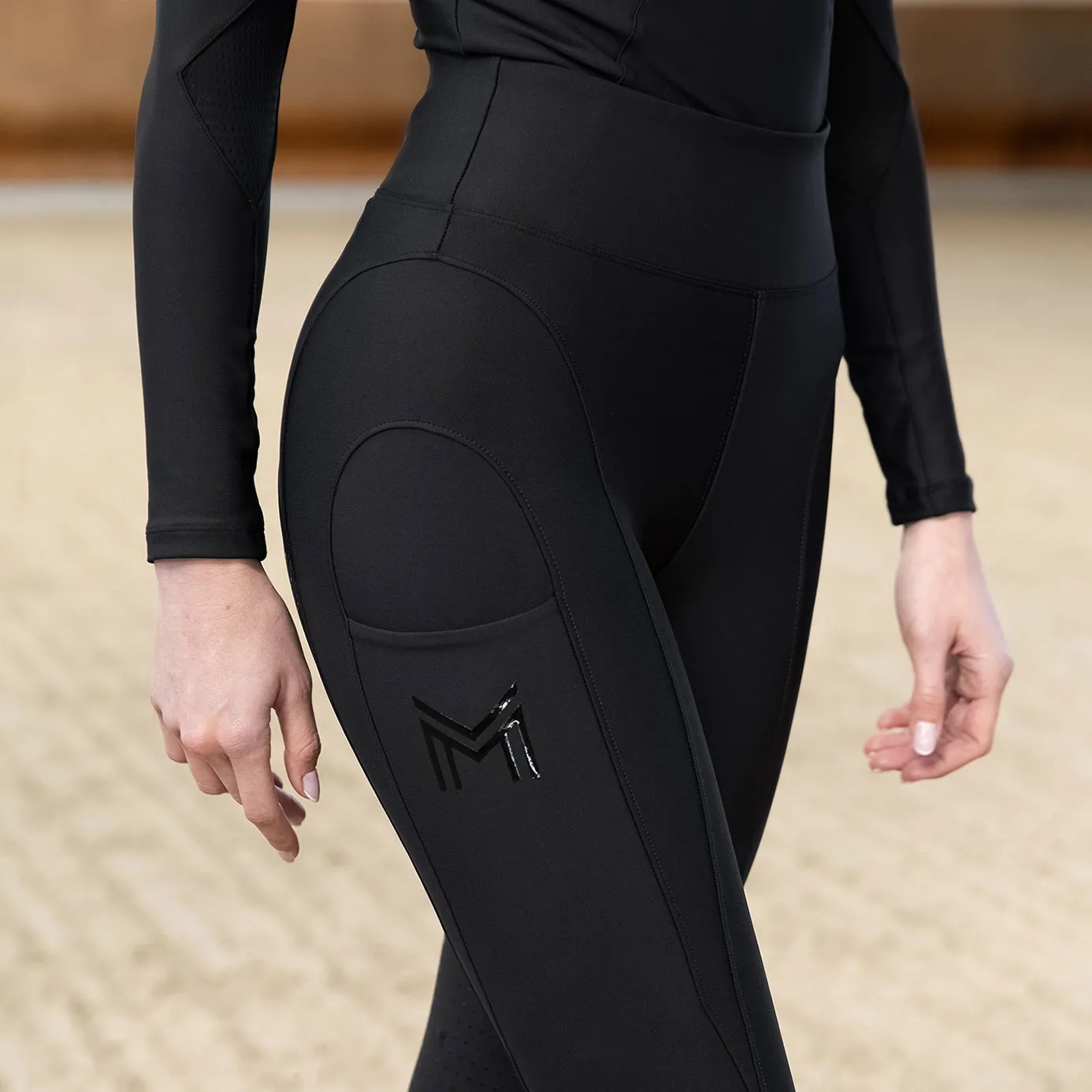 Maximilian Equestrian Outline Riding Leggings - Black