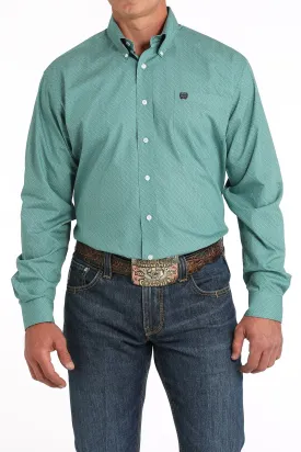 Men's Cinch Multi Green Print Long Sleeve Button Down Shirt