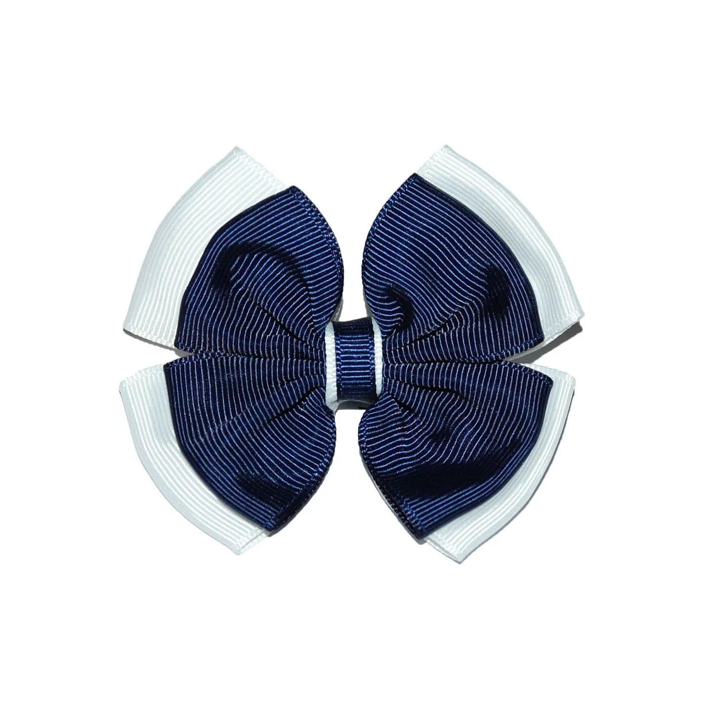 Opal Bow Hair Clip Navy / White