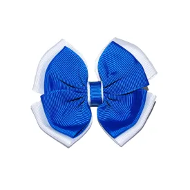 Opal Bow Hair Clip Royal / White