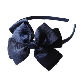 Opal Bow Headband Navy