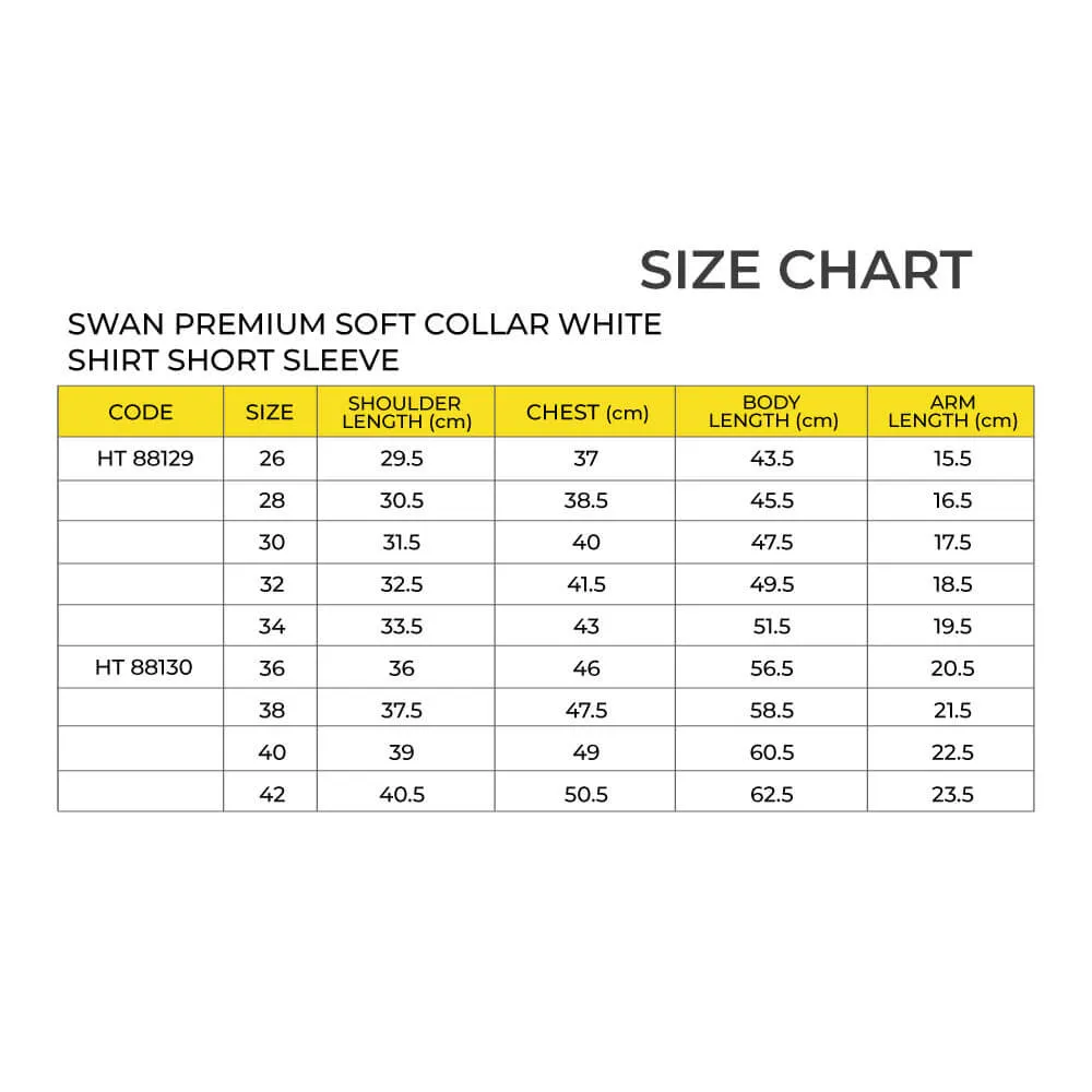 SWAN Premium White Shirt Short Sleeve Girl School Uniform