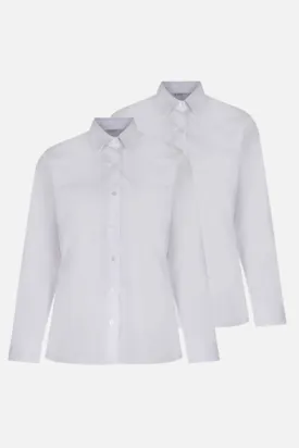 Trutex Easycare White Blouses - Long Sleeve - Twin Pack